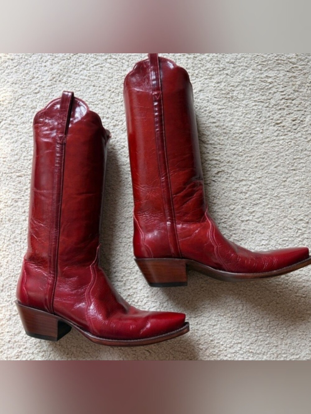 ISO Lucchese Women’s Red Western Knee-High Leather Boots